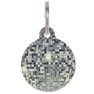 Retro Disco Bal Mozaïek Glitter Kattenhalsband ID Huisdierpenning