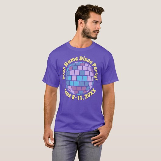 Retro Disco Bal PERSONALIZED T-shirt (Voorkant volledig)