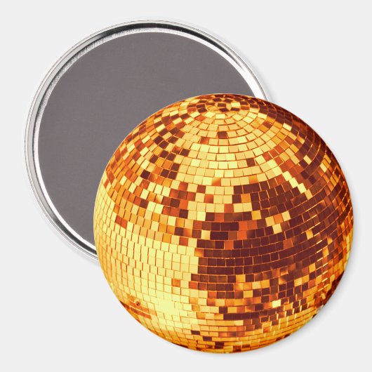 Retro disco bal sparkle glitter goud verjaardag magneet (Voorkant / Achterkant)