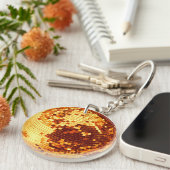 Retro disco bal sparkle glitter goud verjaardag sleutelhanger (Voorkant Rechts)