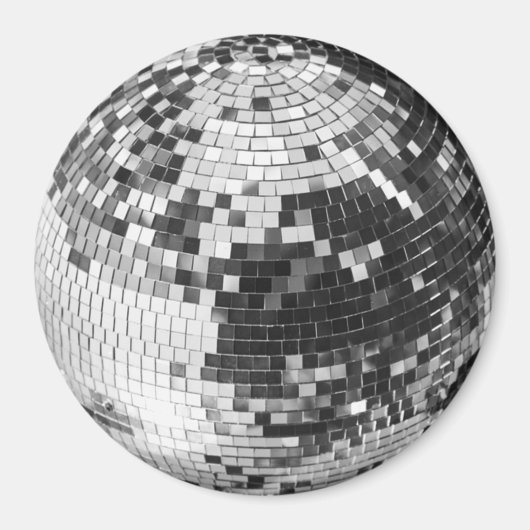 Retro disco bal sprankel glitter zilver verjaardag magneet (Voorkant)