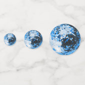 Retro disco bal sprankeling glitter blauw verjaard confetti (Achterkanten)