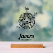 Retro Disco Bal Trouwgunsten Acryl Bord (Neutraal)