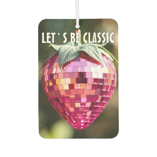 Retro Disco Ball Aardbei Luchtverfrisser (Voorkant)