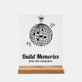 Retro Disco Ball Build Memories Mariage Jenga (Recto)