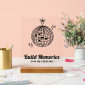 Retro Disco Ball Build Memories Mariage Jenga (Mariage)