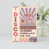 Retro Disco Ball Groovy 70s 80s Party Invitation (Debout devant)