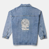 Retro Disco Ball Groovy Disco Babe Bruidsmeisje Denim Jacket (Achterkant)