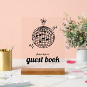 Rétro Disco Ball Livre d'invité (Mariage)