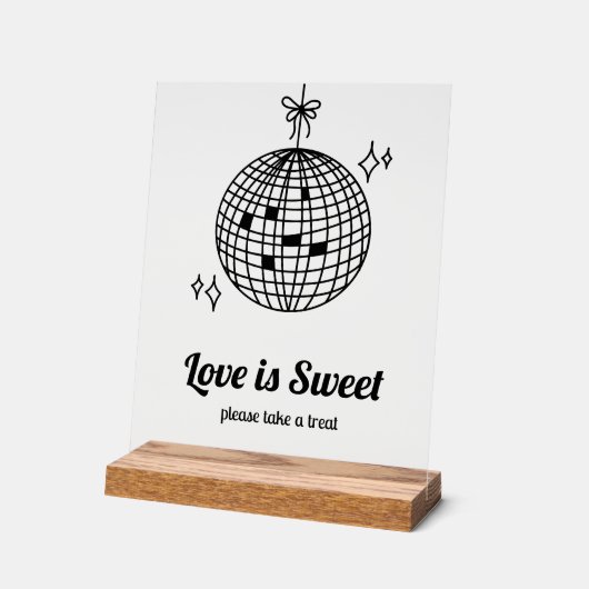 Retro Disco Ball Love est Sweet Wedding Favor (Angle)