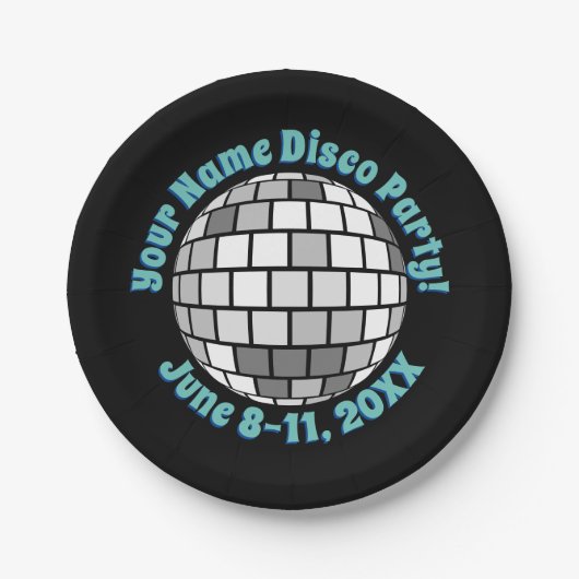 Retro Disco Ball PERSONALIZED Papieren Bordje (Voorkant)