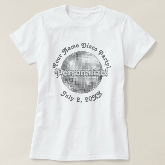 Retro Disco Ball PERSONALIZED T-Shirt (Design voorkant)