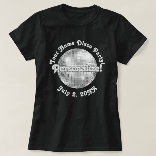 Retro Disco Ball PERSONALIZED T-Shirt (Design voorkant)