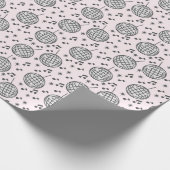 Retro Disco Ball Roze Musical Note Wrapping Paper Cadeaupapier (Hoek)