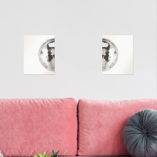 Retro Disco Ball Wall Art Set van 2 (Woonkamer)