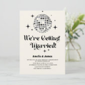 Retro Disco Ball Zwart Wit QR Code Bruiloft Kaart (Staand voorkant)