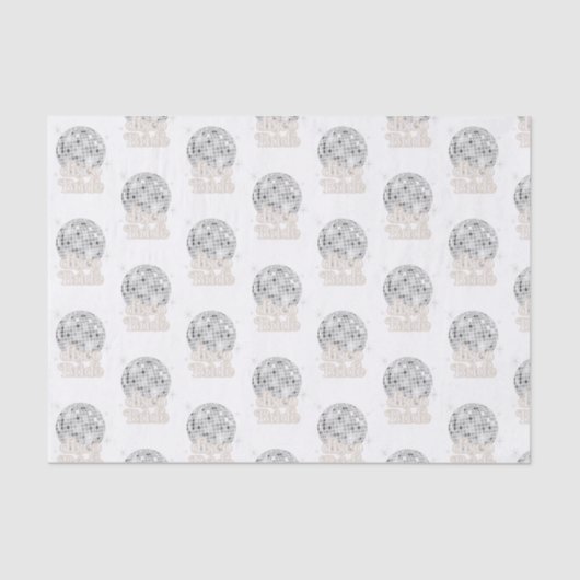 Retro Disco Bruiloft Disco Bal Bruidsfeest  Tissuepapier (Voorkant)