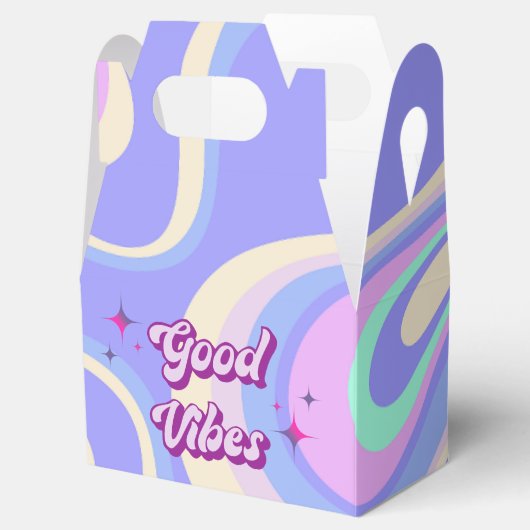 Retro Disco Bruiloft Favor Doos met Goede Vibes Bedankdoosjes (Geopend)