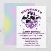 Retro Disco Cowgirl Bachelorette Party Invitation (Devant / Derrière)
