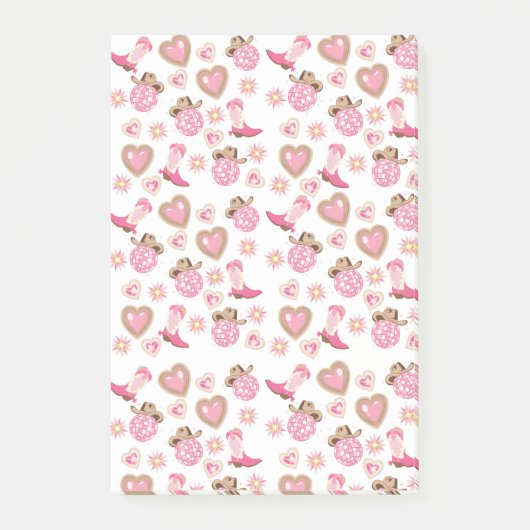 Retro Disco Cowgirl Sticky Notes (Voorkant)