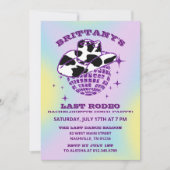 Retro Disco Cowgirl Uitnodiging Bachelorette (Voorkant)