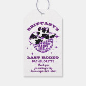 Retro Disco Cowgirl vrijgezellenfeest Cadeaulabel (Achterkant)