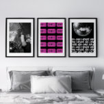 Retro Disco Days Disco Ball Noir & Blanc Rose<br><div class="desc">Retro Disco Days Disco Ball Black & White Pink Wall Art Sets</div>