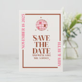 Retro Disco Enregistrer le Faire-part de mariage D (Debout devant)