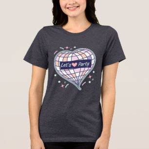 Retro Disco Hart Let's Party Esthetisch T-Shirt