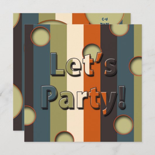 RETRO -DISCO INVITATION PARTI -multi-usages (Devant / Derrière)