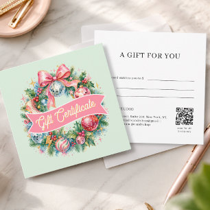 Retro Disco Kerstkrans QR-code cadeaukaart