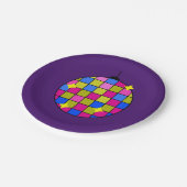 Retro-disco-partij 7 papieren bordje (Gekanteld)