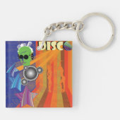 Retro Disco Party 70s Funk Art Sleutelhanger (Achterkant)