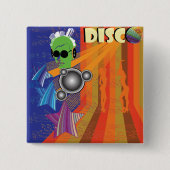 Retro Disco Party 70s Funk Art Vierkante Button 5,1 Cm (Voorkant)