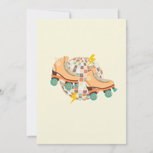 Retro Disco Roller Schaats 5e Verjaardag Kaart (Achterkant)