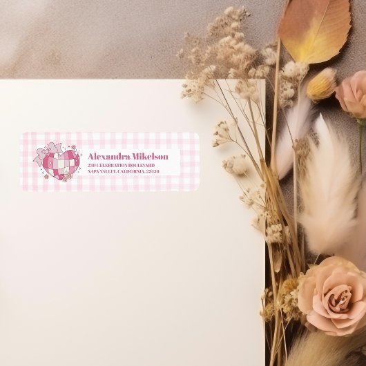 Retro Disco Schattige Roze Bow Vrijgezellenfeest Etiket