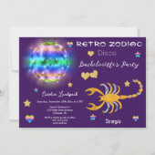 Retro Disco Scorpio Zodiac Sign Bachelorette Kaart (Voorkant)