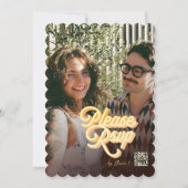 Retro Disco Wedding Invitation Kaart (Achterkant)