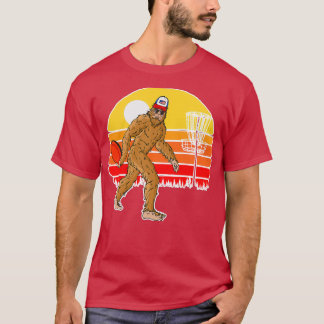 Retro Disk Golf Bigfoot  Discus T-shirt