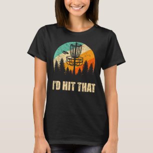 Retro Disk Golf Spor Sunset Frisbee Golf T-shirt
