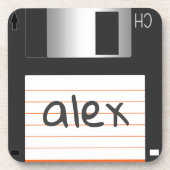 Retro diskettes met label voor geek Nerds Bier Onderzetter (Voorkant)