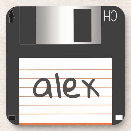 Retro diskettes met label voor geek Nerds Bier Onderzetter (Voorkant)