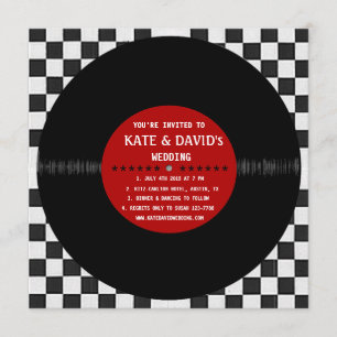 Rétro disque vinyle l faire-part de mariage