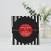 Rétro disque vinyle l faire-part de mariage (Debout devant)