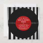 Rétro disque vinyle l faire-part de mariage (Devant)