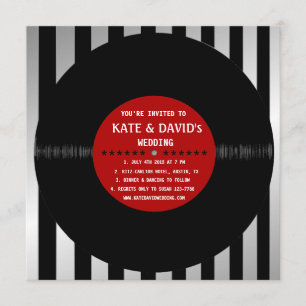 Rétro disque vinyle l faire-part de mariage