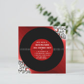 Rétro disque vinyle l invitations modernes de fête (Debout devant)