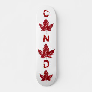 Retro Disted Canada Maple Leaf Skateboard