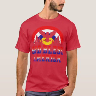 Retro Distress God Bless America, 4 juli T-shirt