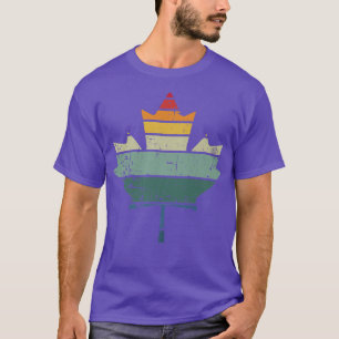 Retro Distress Maple Leaf Canada Pride Design T-shirt